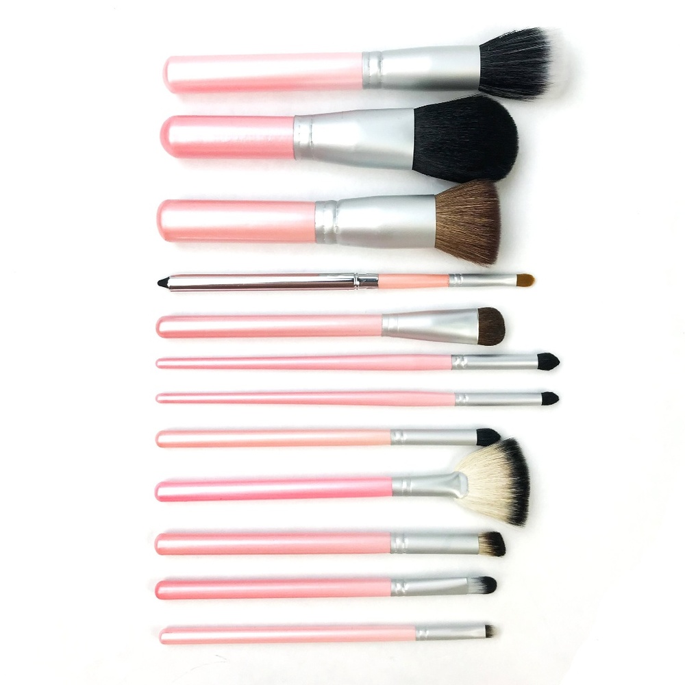 Crown 12 Piece Vegan Brush Set with Pink Case